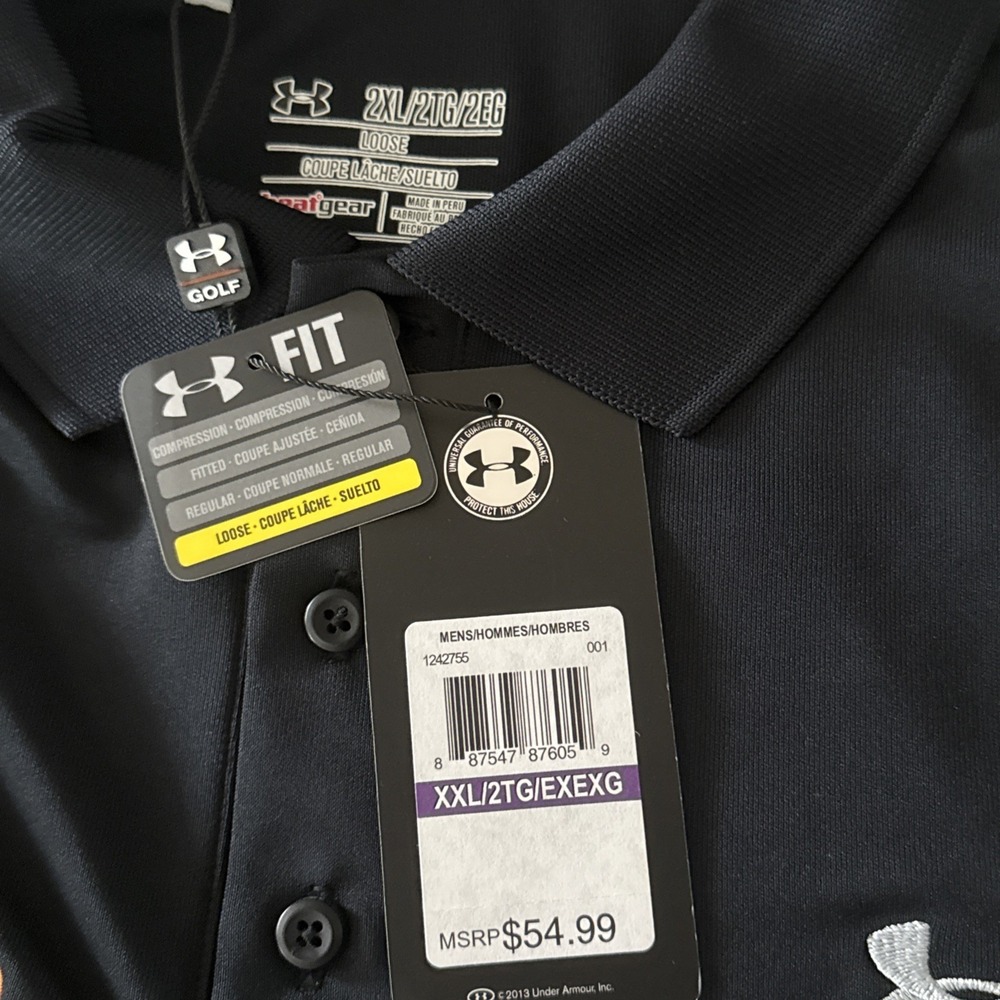 Under Armour LooseBlack Cal Ripken Foundation Men's  Polo Shirt Sz 2XL Heatgear - Picture 7 of 12